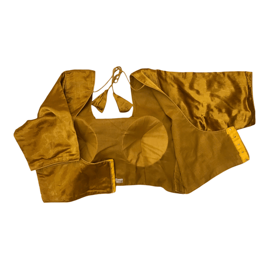 Mustard Gaji Silk Saree blouse - 42" Bust - UK 16 - Back Fasten - AF2114 A0921 - Prachy Creations