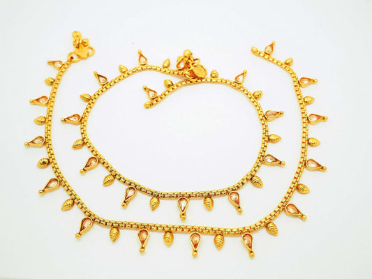 Pair of Ankle Chain / Payal / Pazeb - Fashion Jewellery - Bollywood - Weddings - LNA200J 0918 - Prachy Creations