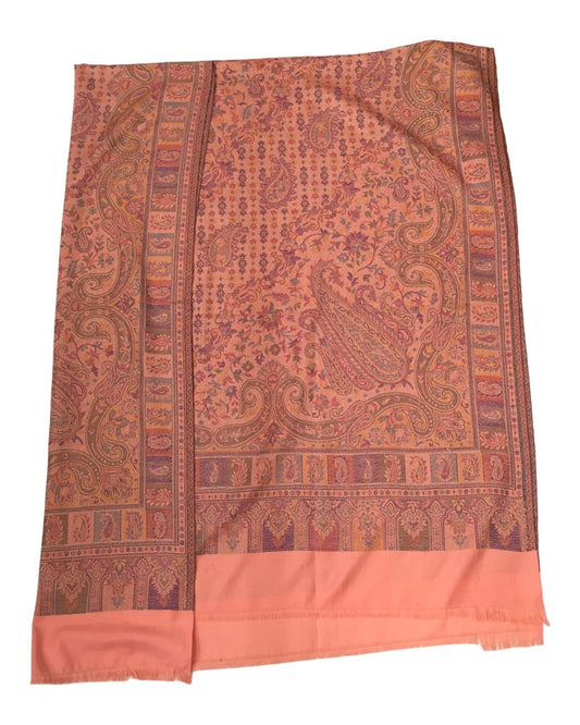 Peach - Soft Art Wool Handloom Woven Shawl - UK Stock - 24hr - NTC2209 KT 1022 - Prachy Creations
