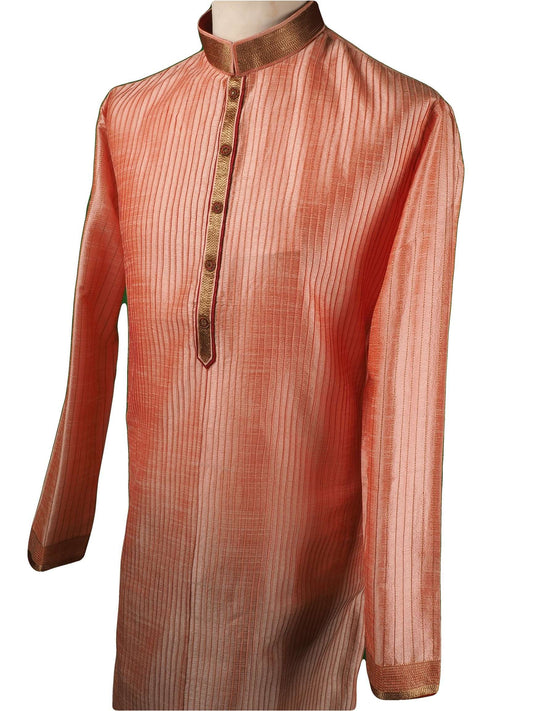 Pin tucks Pink Mens Kurta set - Bollywood, Weddings, Fancy Dress - SNC5812VA-PNK - Prachy Creations