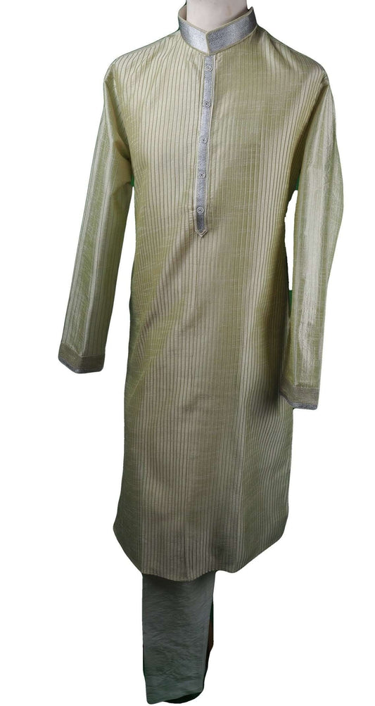 Pin tucks Pista Green Mens Kurta set - Bollywood, Weddings, Fancy Dress - SNC5812VA-PST - Prachy Creations