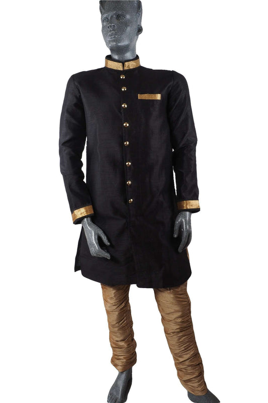 SALE! Mens Black Blue Light Sherwani / Kurta set - Karbhari 04TK17 - Prachy Creations
