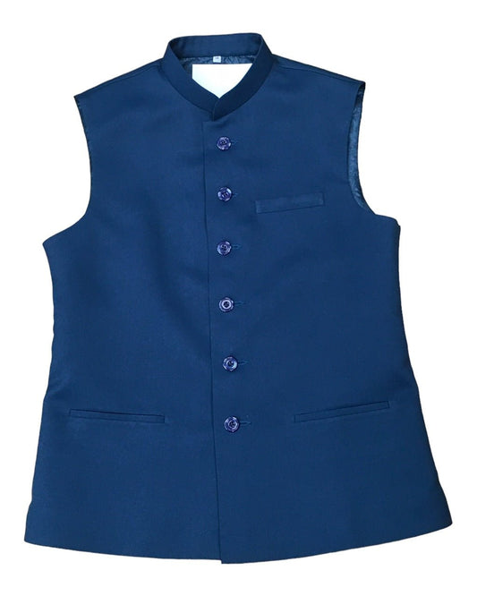 Teal Blue - Rich Suiting Material Indian Mens Waistcoat - Bollywood - DM2301 KJ 1222 - Prachy Creations
