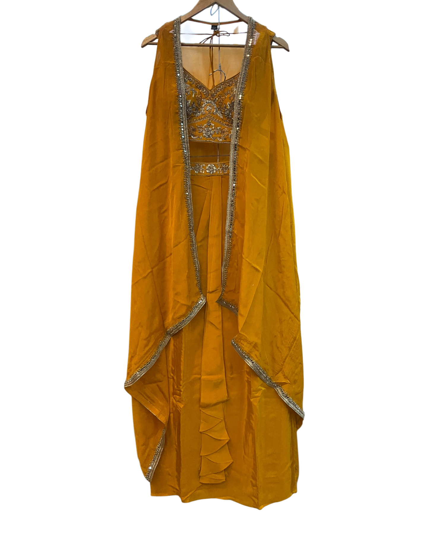 Size 12 (38") - Haldi Yellow - Designer Ladies Short Top Saree Suit - VMK Bhumi PY