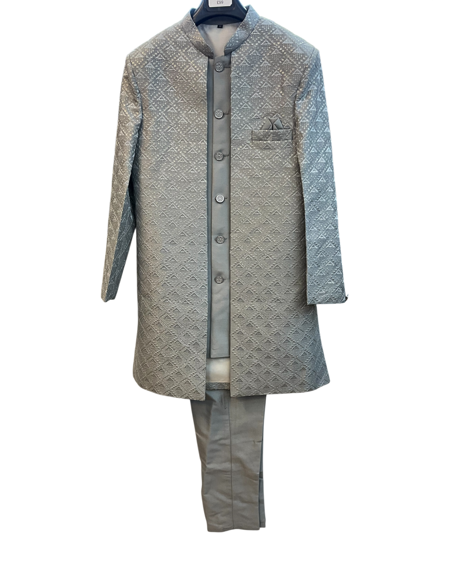 Silver Grey - Mens Double Layered Sherwani / Indo-Western - Fantastic Value - KCS6625 06TT26