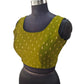 Olive Green - Dupion Silky Saree / Lehenga blouse - 38" Bust (UK 12) Can be let out to size 16  - AF2405 A 0324