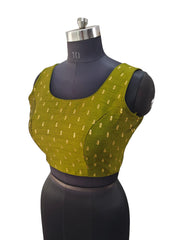 Olive Green - Dupion Silky Saree / Lehenga blouse - 38