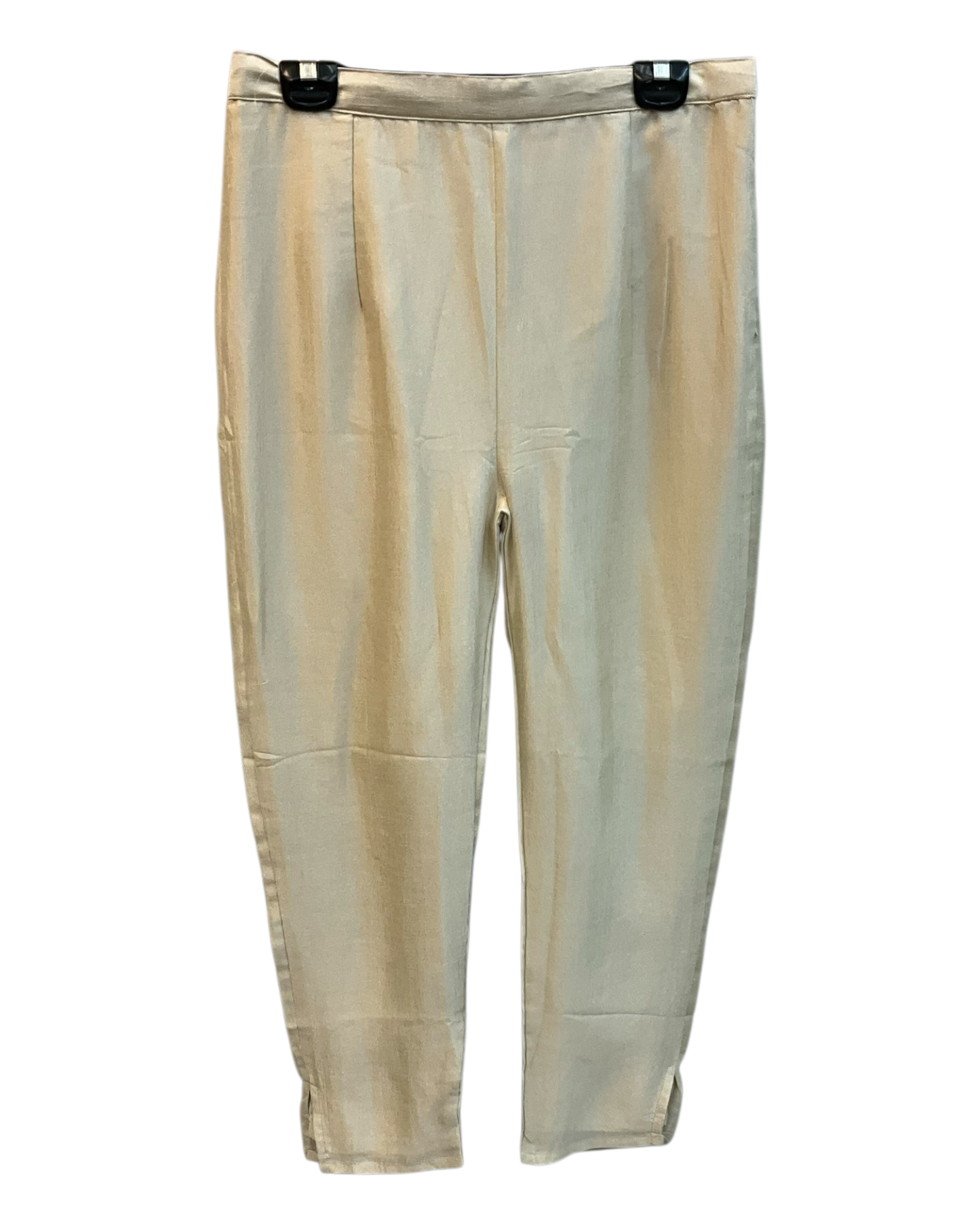 UK 14 / 40" - Light Gold with Yellow Dupatta - Silky Brocade Ladies Trousers Suit - Sangeet / Henna / Temple - KTC241063 VT VA