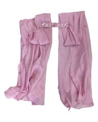 Baby Pink - Designer Ladies Short Top Palazzo Trousers Suit - Size 12 (38