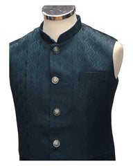 Teal Blue - Rich Suiting Material Mens Indian Waistcoat - Amazing Fit - Great Quality - YD2420 KC 0824