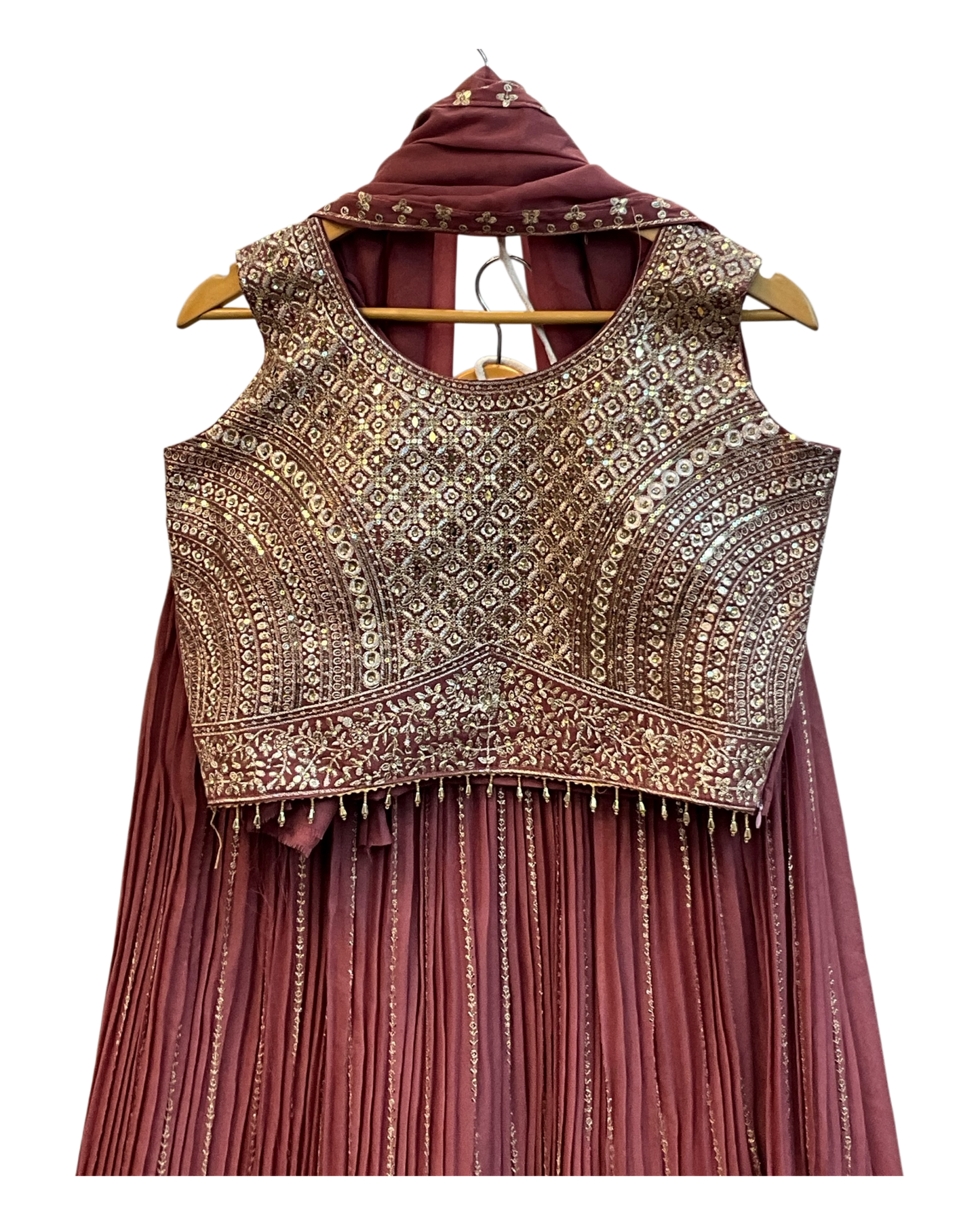 SALE! SALE! Size 12 - Dusty Pink - Ready Made Lehnga Set - Haldi / Mehndi / Weddings - UK Stock - 24h Dispatch - PC2604 VT