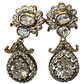 Clear / White - Small - Antique Gold Finish Traditional Earrings - Bollywood - Weddings - 15ER715 07J26