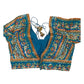 Turquoise - Tie / Dye Printed Crepe Saree / Lehenga blouse - 36" Bust (UK 10) Can be let out to size 14  - B209 01KP25