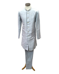 Light Grey / Silver - Mens Soft Sherwani with Long Waistcoat - UK Stock - 24h Dispatch - SARDAR TP 0923