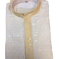 Cream - Shaded Lucknowi Sequins Mens Indian Kurta Set - Weddings / Walimas , Sangeet, Eid, Mehndi / Henna - KCS1040 VK 0225