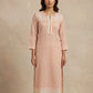 XS to XXXL - Pastel Coral Pink - Lucknowi Cotton Ladies Kameez Top only - Funeral  / Church / Casual - ARV4380 H