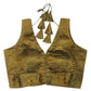 Antique Gold - Crushed Tissue Saree / Lehenga Blouse - With Cups - Margin to loosen - UK Stock - AF2341 C 1224