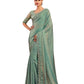 Sea Green - Chiffon Saree with Fancy Ready made Blouse - SRV7912  PY 0624