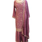 Lilac - Simple / Classy Ladies Indian Palazzo Trousers Suit with Printed Dupatta - Size 16 (42") - VF66846 TK1024