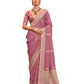 Dark Pink - Handloom  - Chiffon Banarasi Saree with Blouse Piece - JOH1604 10TY25