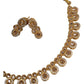 Gold - Small - Gold Finish Necklace Set with Earrings - AE2404 C 0724