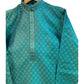 Turquoise Green  - Banarasi Handloom Brocade Mens Indian Kurta set - UK Stock - Weddings / Walimas , Sangeet, Diwali, Eid, Mehndi / Henna - VEE2433 VR