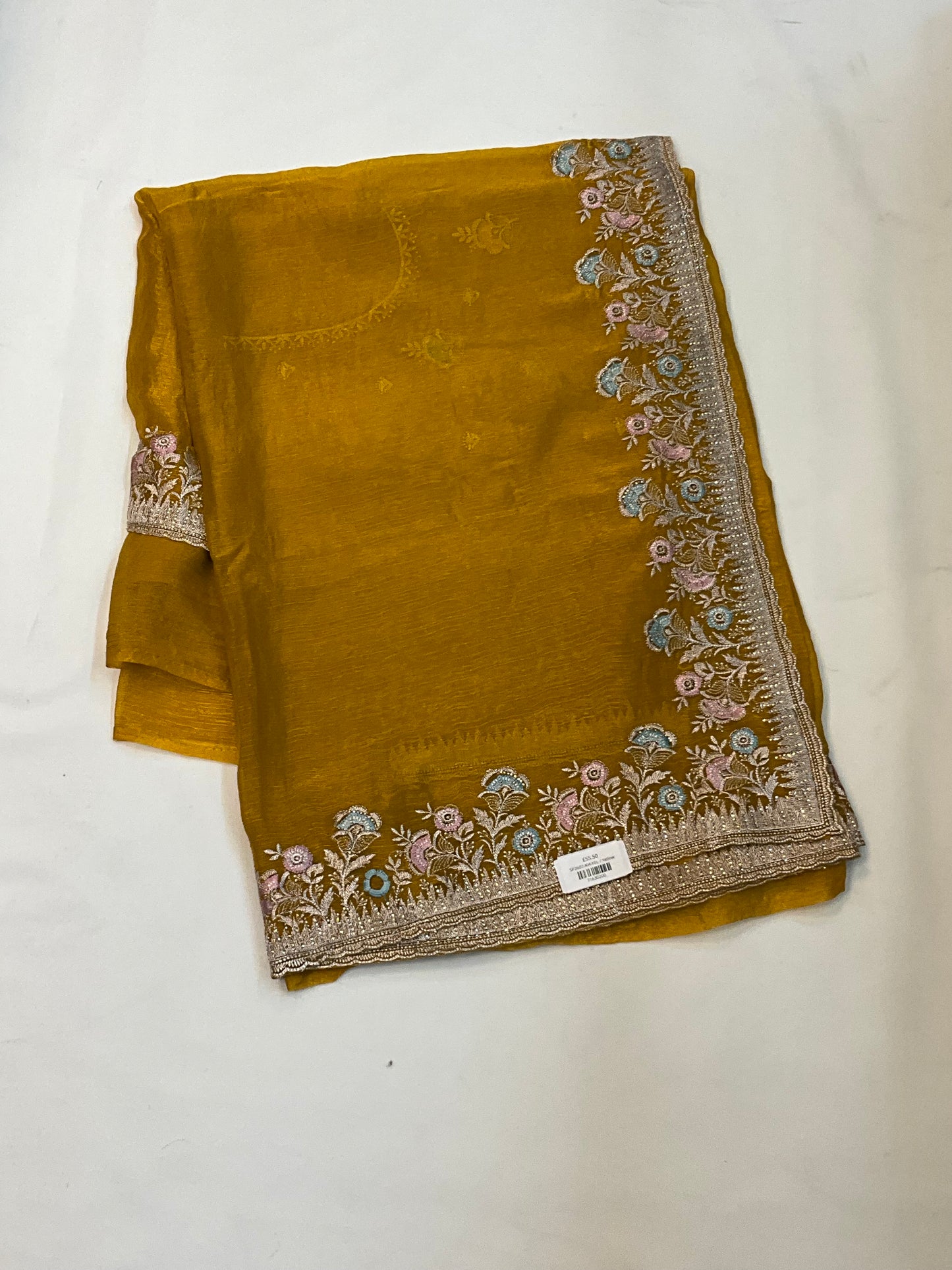 Haldi Yellow - Fancy Party Saree with Blouse Piece - UK stock - 24hr Dispatch - SP2607 KH