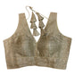 Dark Gold - Crushed Brocade Tissue Saree / Lehenga Blouse - With Cups - Margin to loosen - UK Stock - AF2502 C 1224