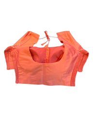 Coral - HYBRID Silky Saree blouse - With Elastic on both side for Great fit - Size 36
