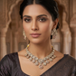 Baby Pink - Medium Size Antique Gold Finish Choki Necklace Set with Earrings - Bollywood - AVON-KU1788  08VT25