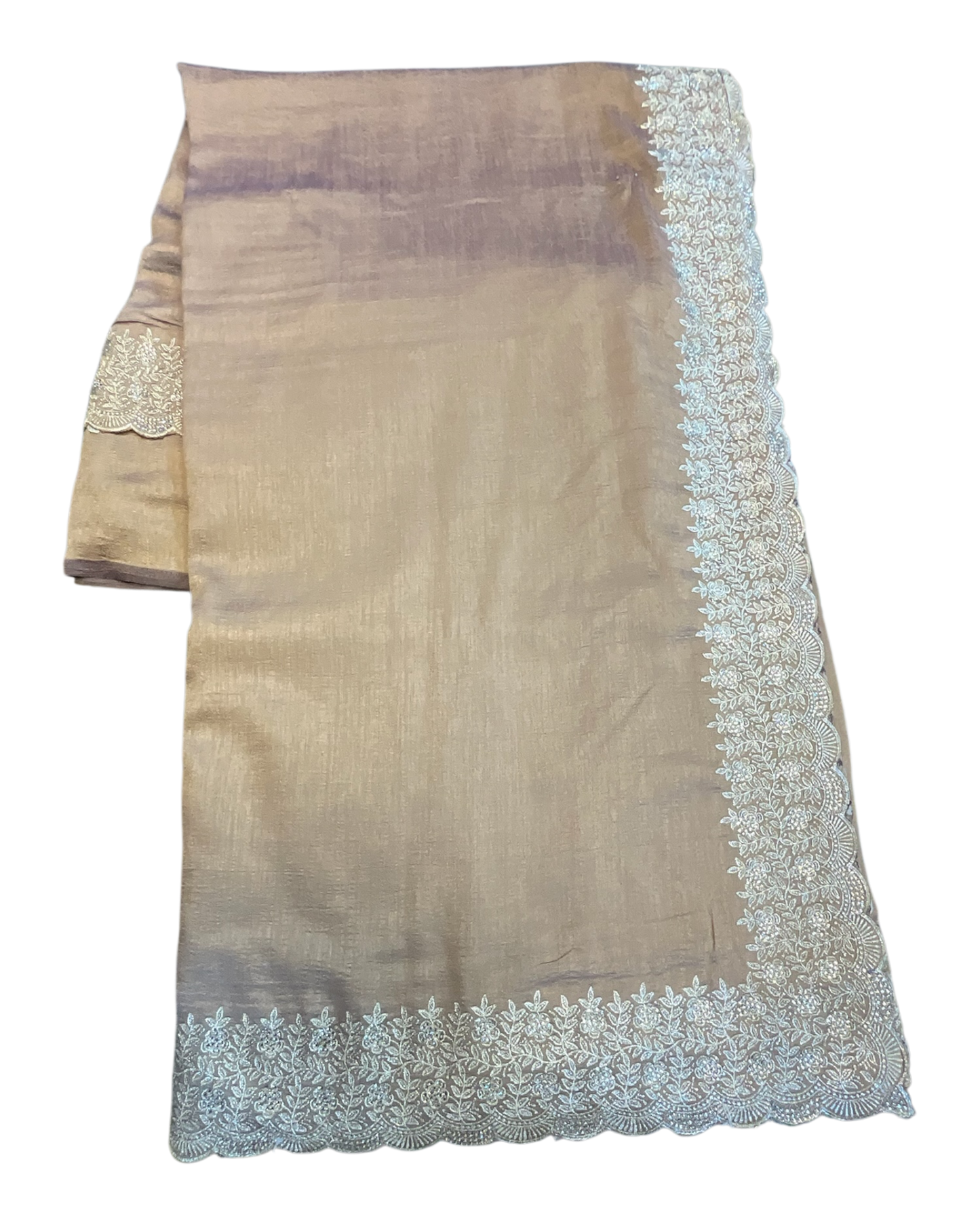 Rose Gold / Light Brown - Fancy Party Saree with Blouse Piece - UK stock - 24hr Dispatch - SP2604 KC