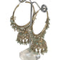 Mint Green - Large - Antique Finish Traditional Bali Zhumki Earrings - Bollywood - Weddings - JE28 Tp 0724