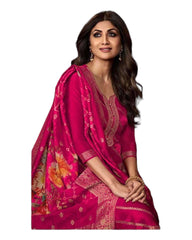 Magenta - Simple / Classy Silky Ladies Indian Salwar Suit with Rich Dupatta - VAT1323 VP 1123