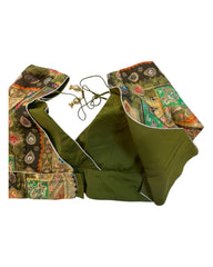 Olive / Mehndi / Henna Green - Banarasi Brocade Saree / Lehenga blouse - 36