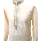 Cream - Silky Self Brocade Mens Kurta Set - Wedding Sangeet Mehendi Haldi - SHU2307 KT 0923