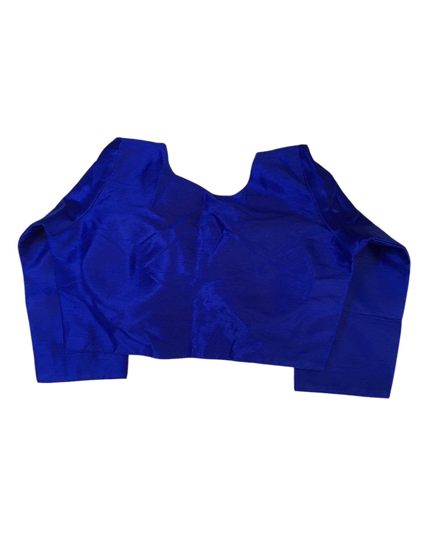 Royal Blue - Silky Saree blouse with cups,  Long Sleeves, High Back - 38" - UK Stock - Quick Delivery - RNK - R231F-A