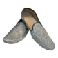 Very Comfortable Silver Grey Brocade Loafer Style Mojri - Indian Mens shoes - Mojari , Khossay -  YD2602