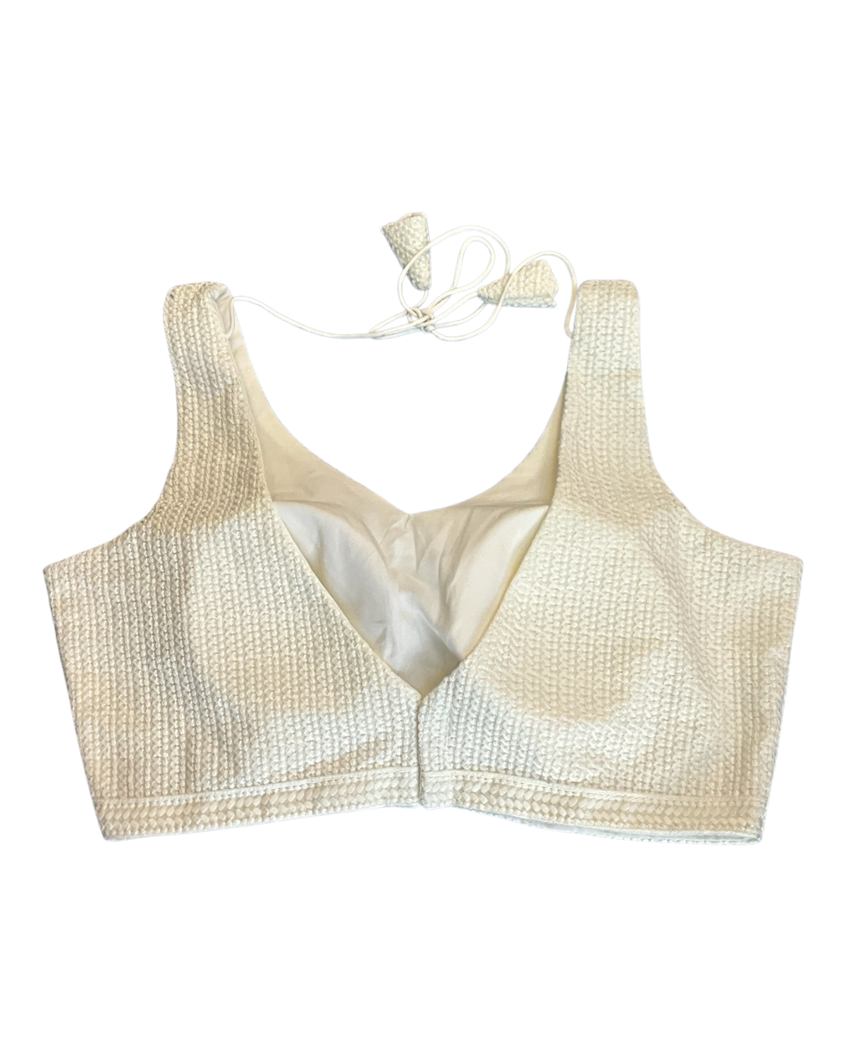 Size 40" / UK 14 - Cream - Sleevless Saree blouse with cups - UK Stock - With Margin inside - VAM1301 - KY