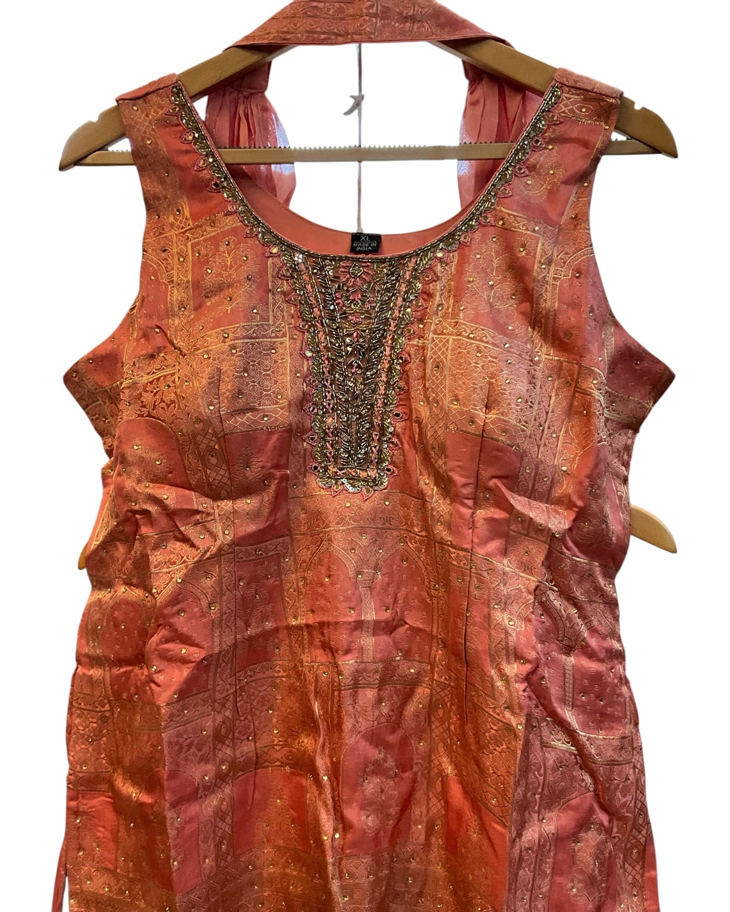 UK 14 / 40" - Coral Pink - Ladies Sharara / Palazzo Trousers Suit - UK Stock - Sangeet / Henna / Weddings - DIL86058 TP