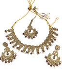 Brown - Large Size Necklace Set with Earrings - PRI1752 KK 0424