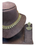 Gold / Neutral / Pearl - Small Size Antique Gold Finish Necklace Set - AE2502 A 0525