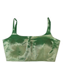 Green - Rich Banarasi Thin Strap Designer Saree blouse with cups, 38" - UK Stock - Quick Delivery - RNK - R651- H