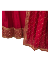 Red - Silky Lehenga Set - Weddings ,Bridesmaids, Sangeet,  Henna, Haldi - 24h Dispatch - AF2414 TT 0624
