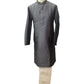 Grey - Handloom Self Brocade Mens Indian Kurta set - Weddings / Walimas , Sangeet, Eid, Mehndi / Henna - KCS2405 08KP24