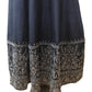 Cotton / Silky Dark Navy Anarakali  Long Dress with Grey Embroidery - Size 12 (Bust 38") - Dulhan HY 0724