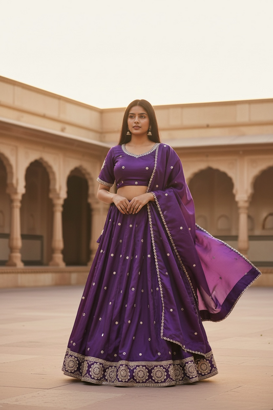 Wine - Silky Lehenga Set - Mehndi / Sangeet / Bridesmaids / Weddings / Garba  - Size UK 12 (38" Bust) Adjustable to Size 14 - UK Stock - 24h Dispatch - AF2602 02TY26