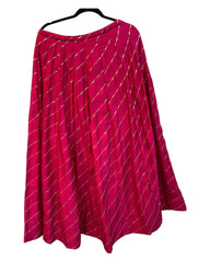Fuchsia / Magenta -  Dupion Silk Lehenga Set - Size UK 12 (38