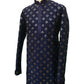 Navy Blue Men's Mirror Work Rich Churidar Kurta Set  -  SHU2202 VP0322