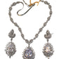 Clear - Medium - Silver Finish Necklace Set with Earrings - AE2406 A 0724