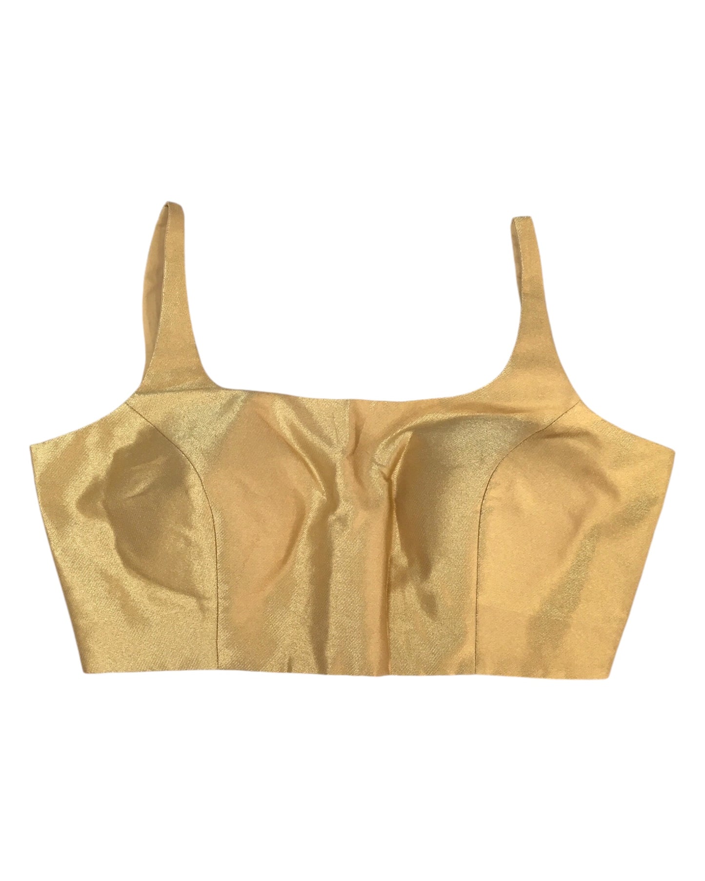 Gold - Rich Banarasi Thin Strap Designer Saree blouse with cups, 38" - UK Stock - Quick Delivery - RNK - R651- H (Copy)